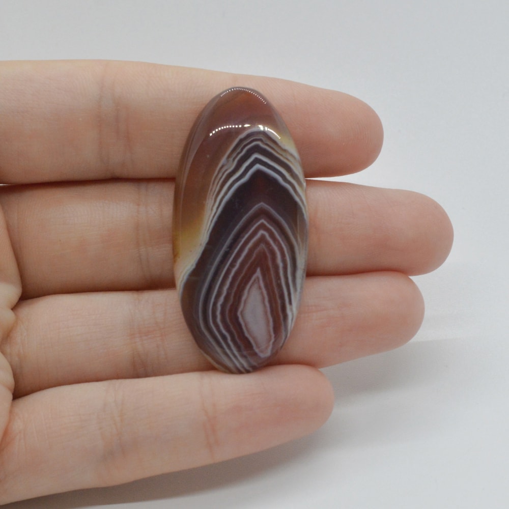 Cabochon agat botswana portocaliu 43x21x6mm c21