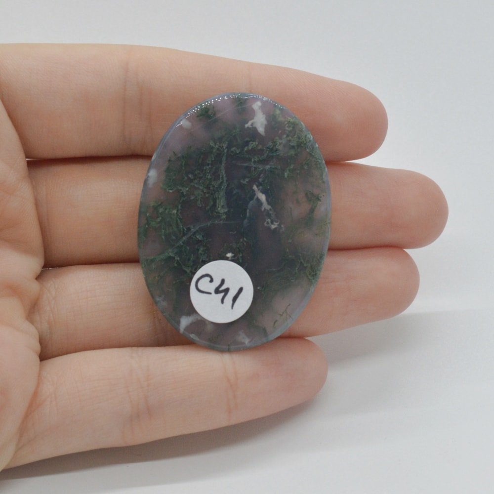 Cabochon agat moss 42x31x5mm c41 - 1 | YEO