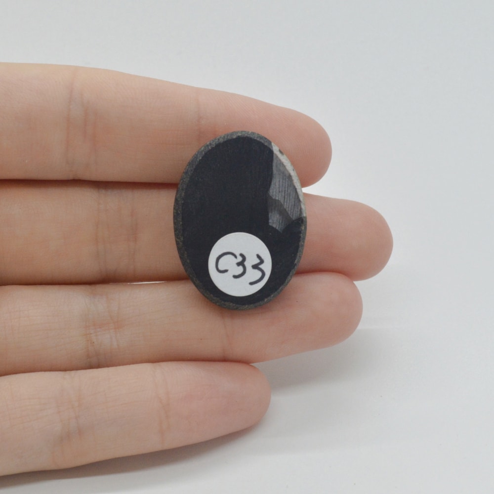 Cabochon agat negru druzy 28x21x7mm c33 - 1 | YEO