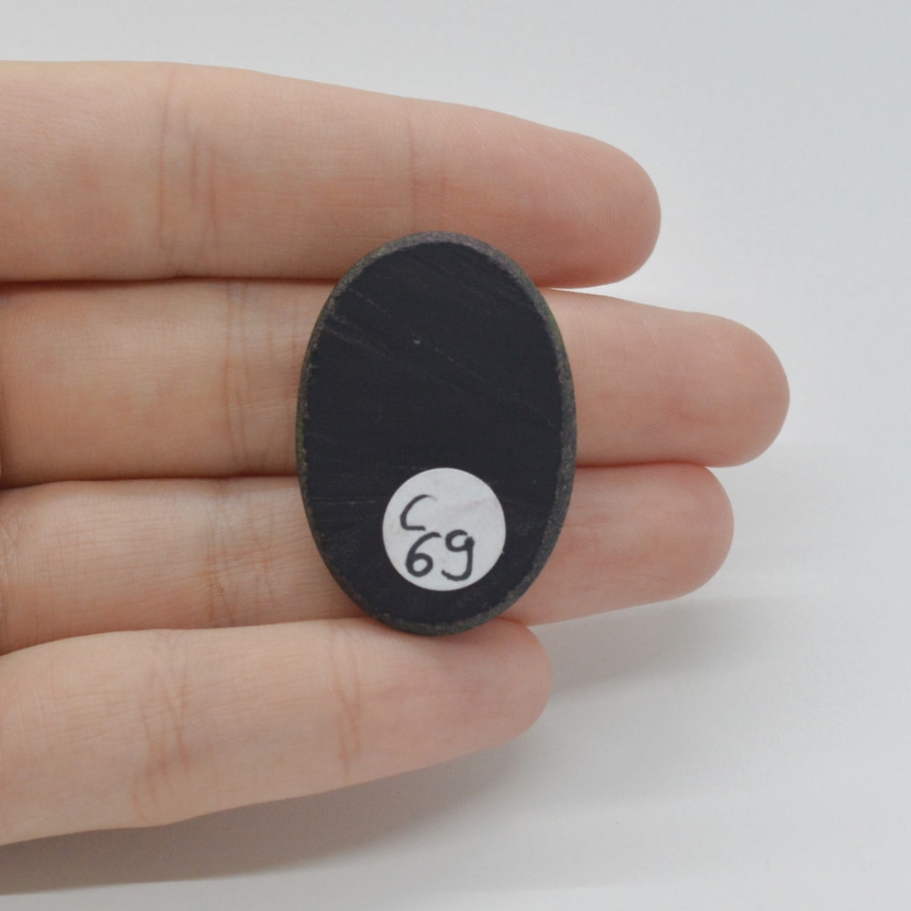 Cabochon agat negru druzy 33x23x6mm c69 - 1 | YEO