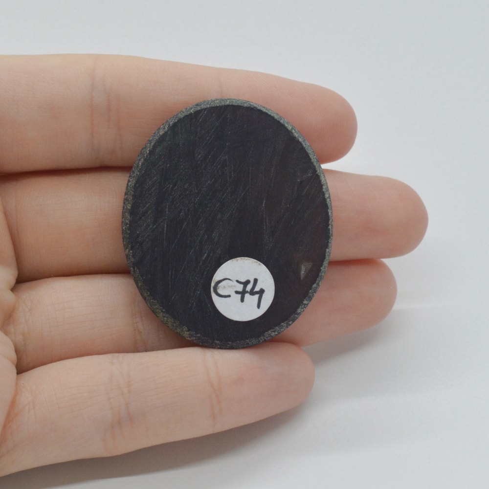 Cabochon agat negru druzy 39x33x5mm c74 - 1 | YEO