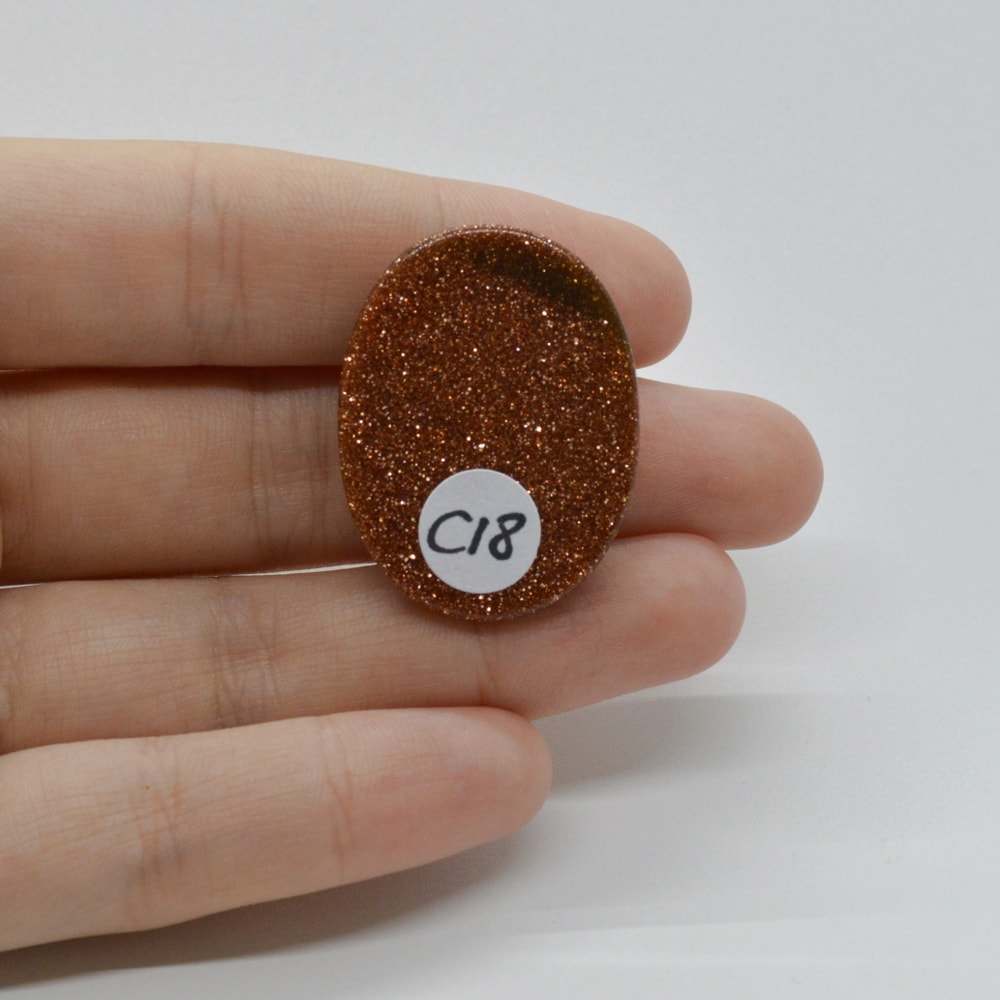 Cabochon goldstone maro 32x25x6mm c18 - 1 | YEO