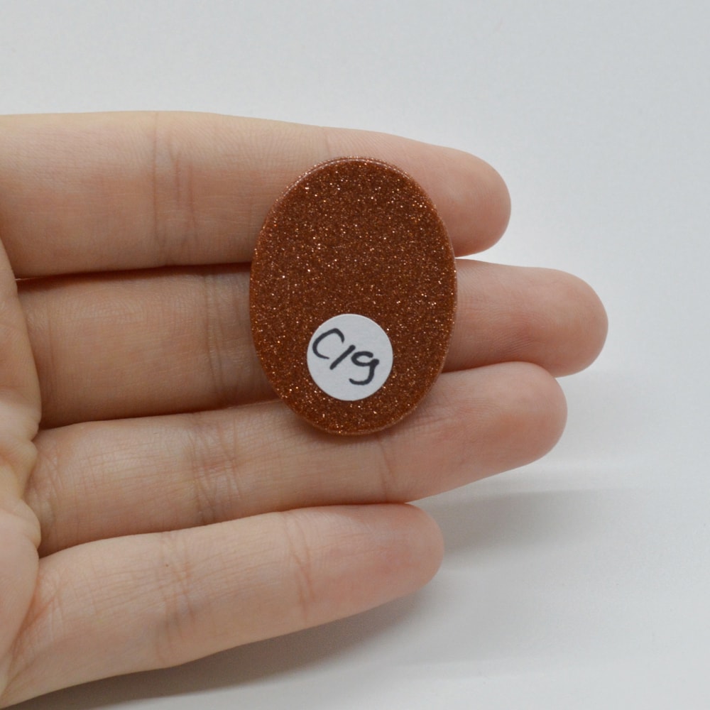 Cabochon goldstone maro 33x24x6mm c19 - 1 | YEO