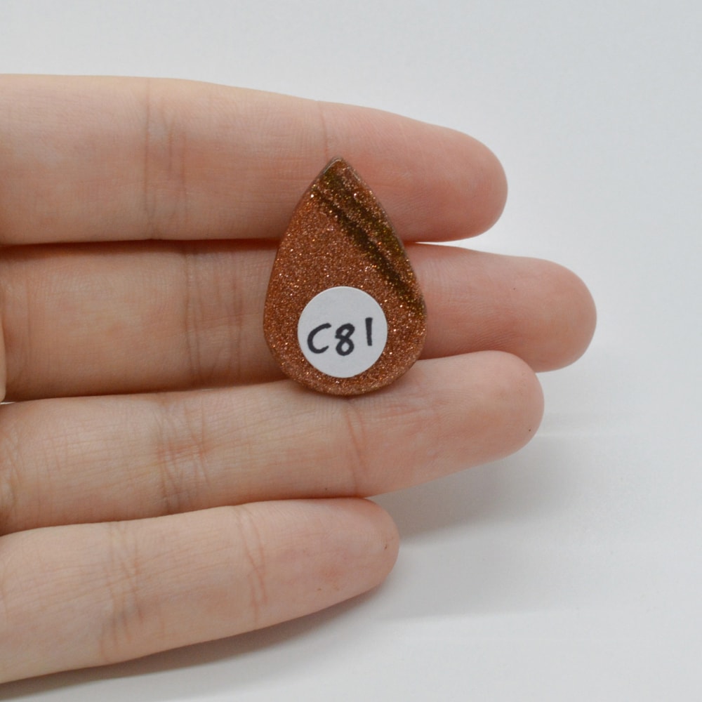 Cabochon goldstone maro 27x18x7mm c81 - 1 | YEO