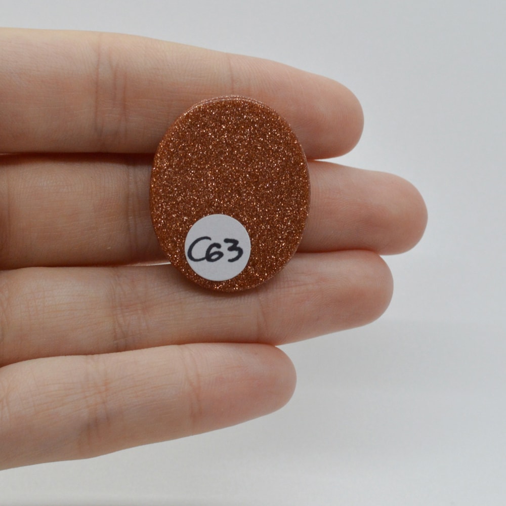 Cabochon goldstone maro 30x25x6mm c63 - 1 | YEO