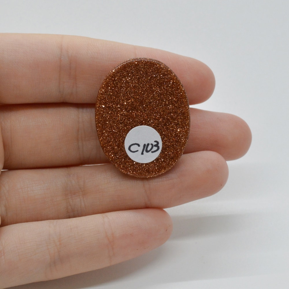 Cabochon goldstone maro 32x25x6mm c103 - 1 | YEO