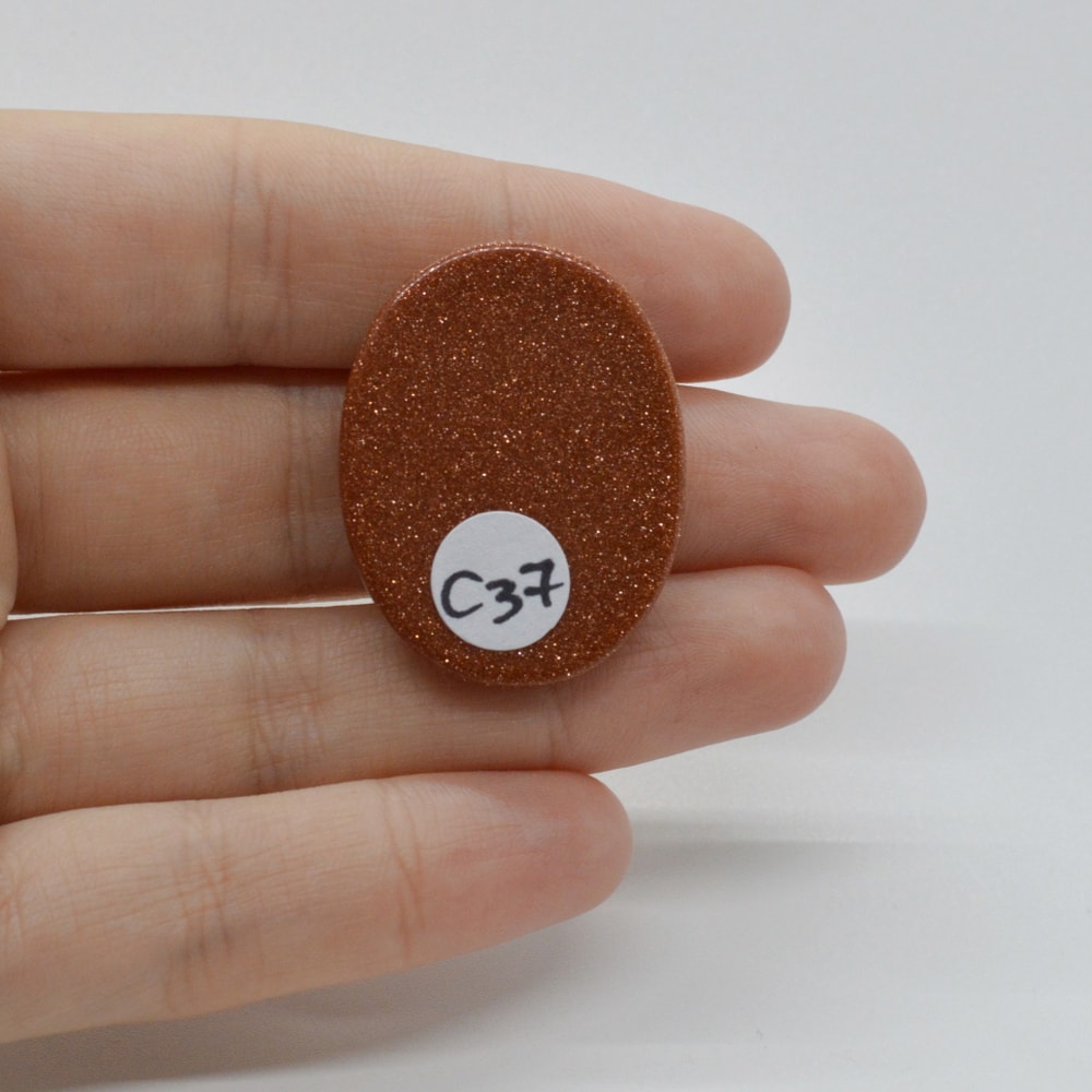 Cabochon goldstone maro 32x25x6mm c37 - 1 | YEO