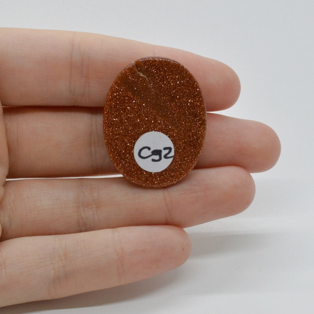 Cabochon goldstone maro 32x25x6mm c92 - 1 | YEO