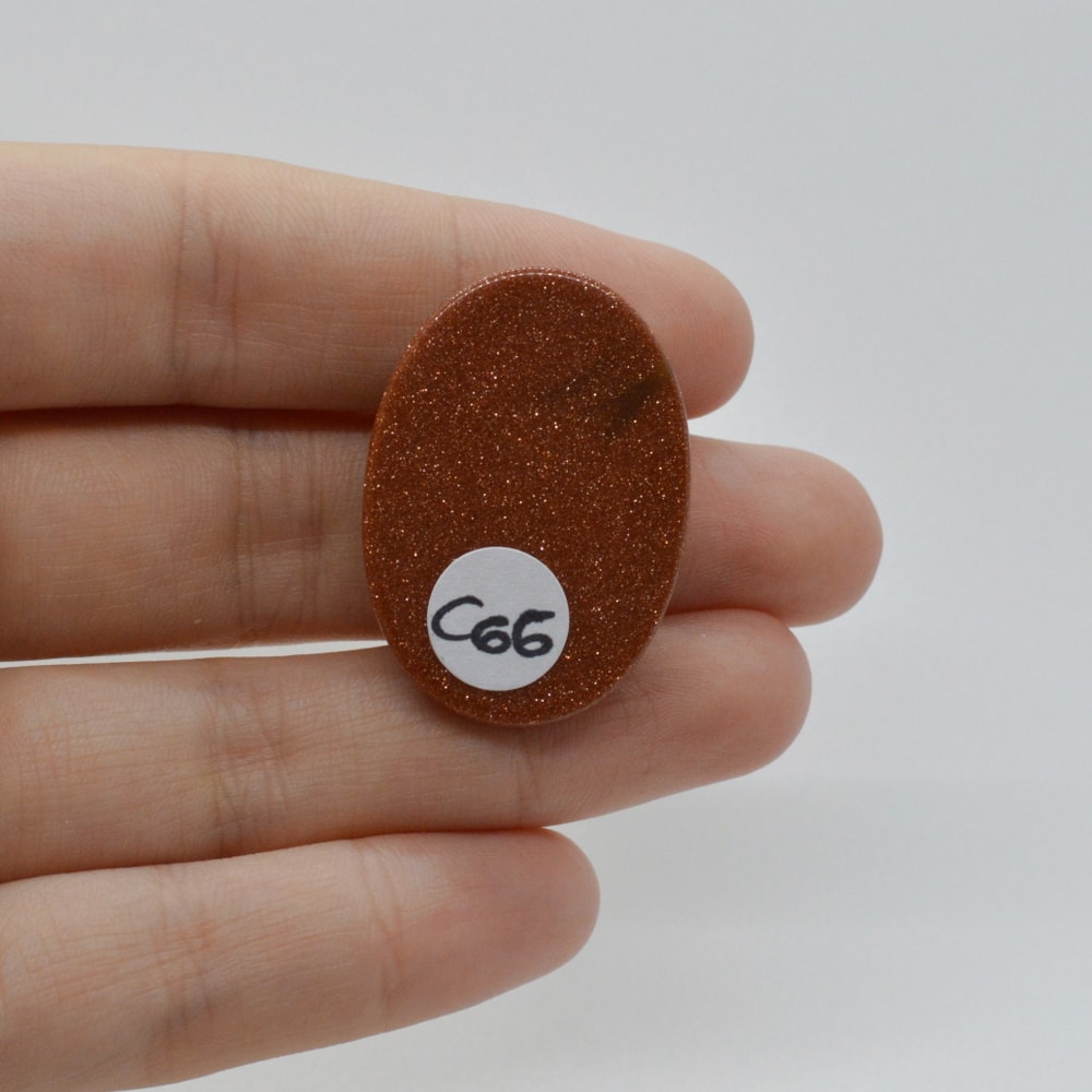 Cabochon goldstone maro 33x23x7mm c66 - 1 | YEO