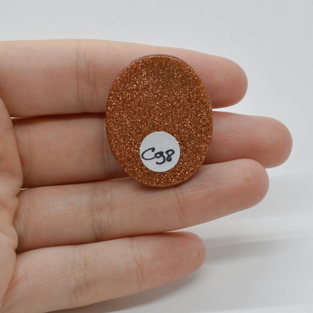 Cabochon goldstone maro 33x27x6mm c98 - 1 | YEO