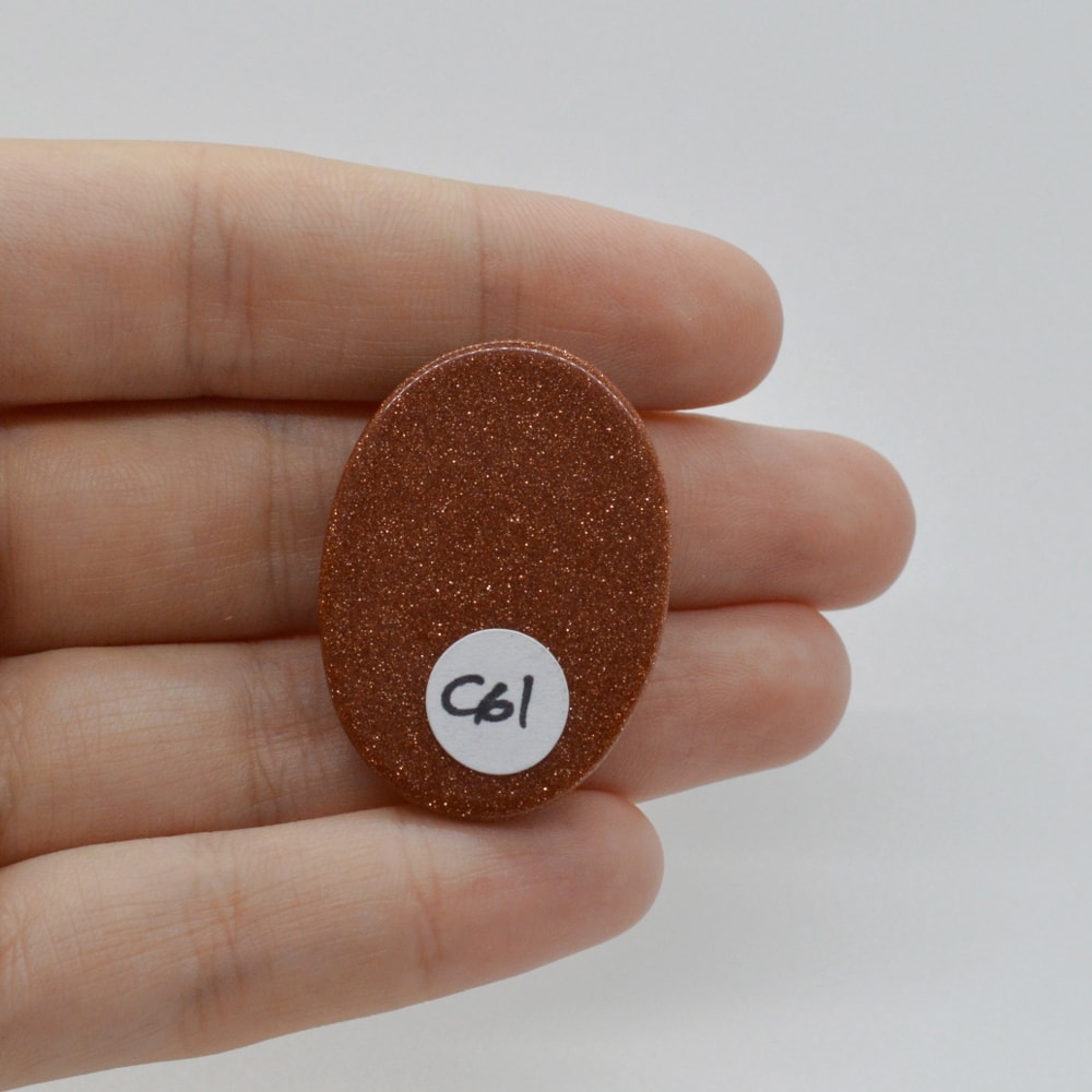 Cabochon goldstone maro 34x24x6mm c61 - 1 | YEO