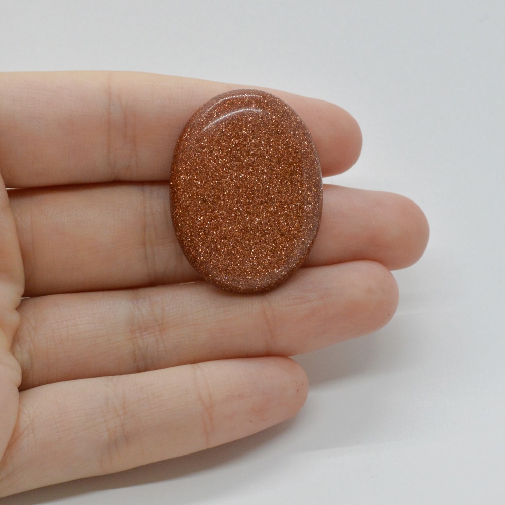 Cabochon goldstone maro 34x25x5mm c109