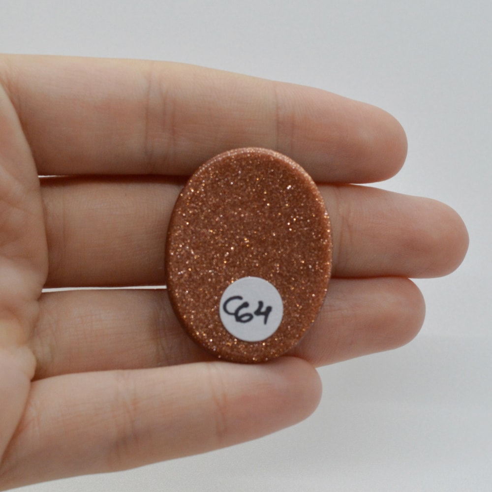 Cabochon goldstone maro 34x27x6mm c64 - 1 | YEO