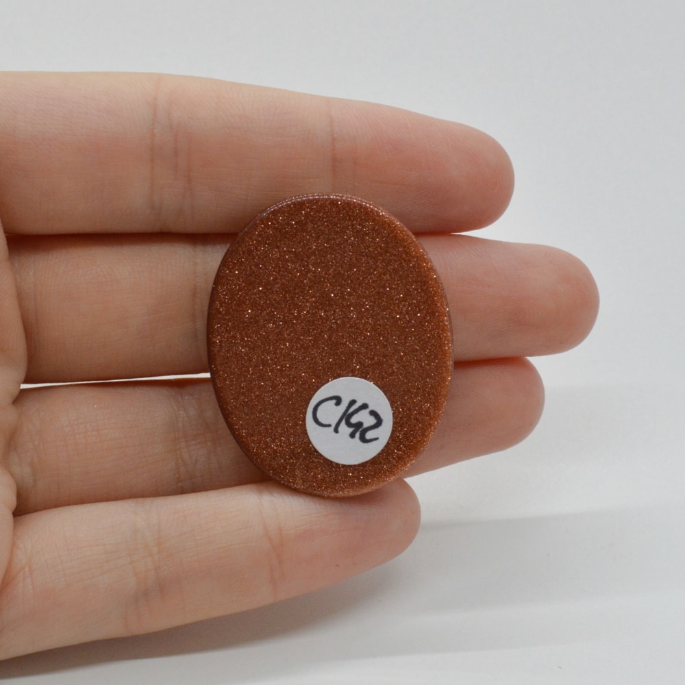 Cabochon goldstone maro 35x28x5mm c142 - 1 | YEO