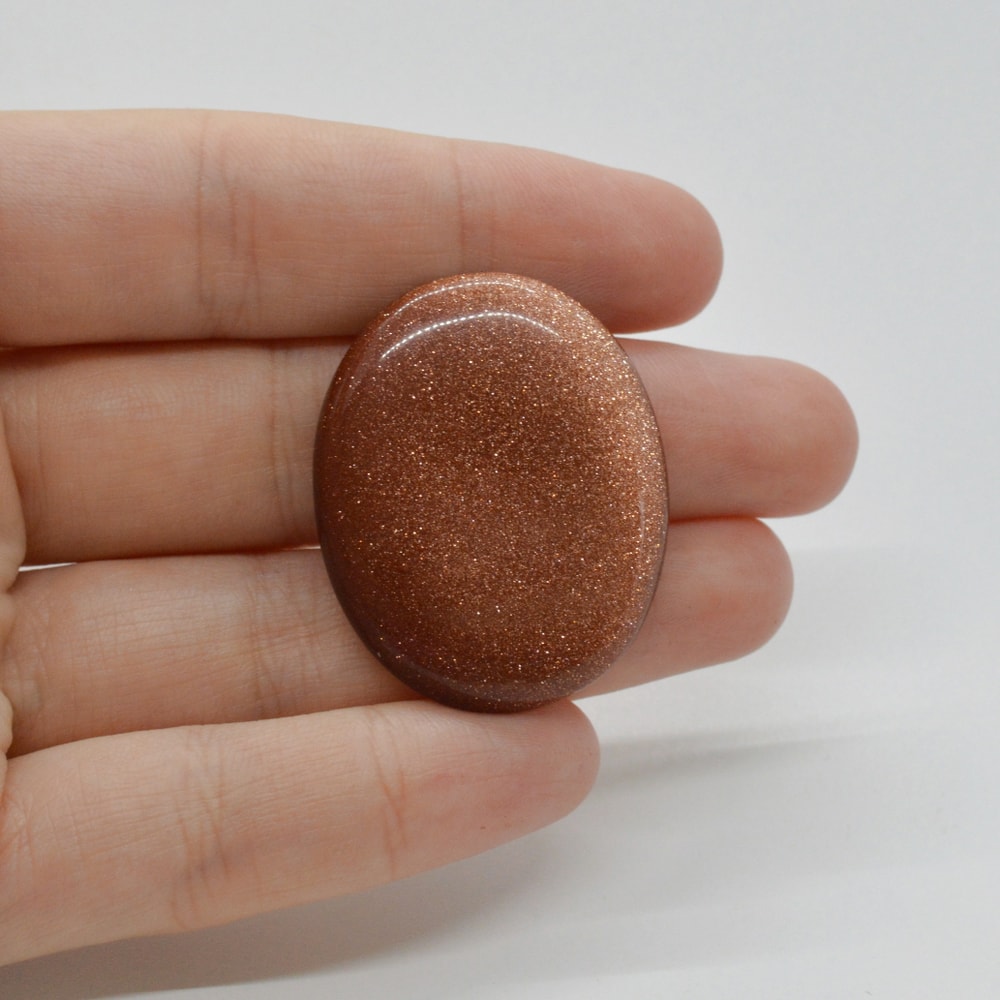 Cabochon goldstone maro 35x28x5mm c142