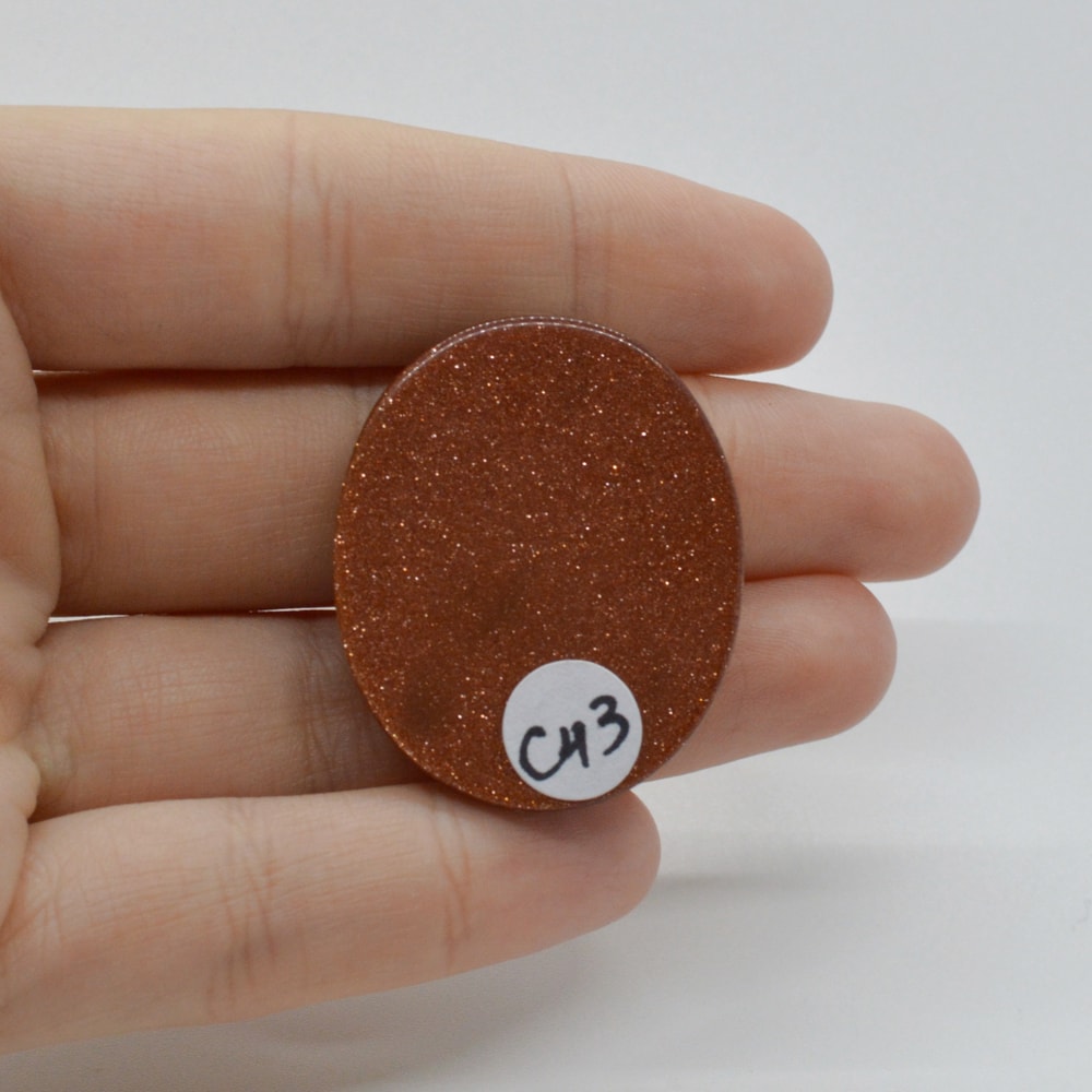 Cabochon goldstone maro 35x29x6mm c43 - 1 | YEO