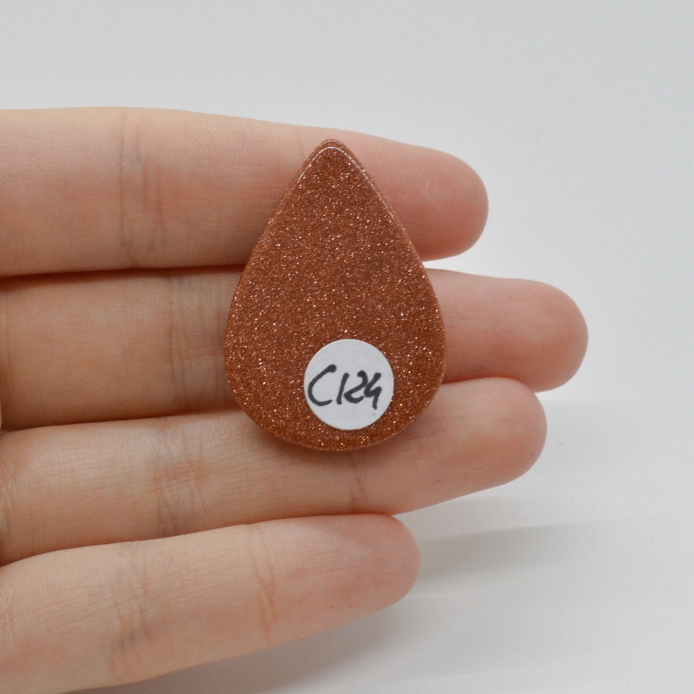 Cabochon goldstone maro 36x25x6mm c124 - 1 | YEO