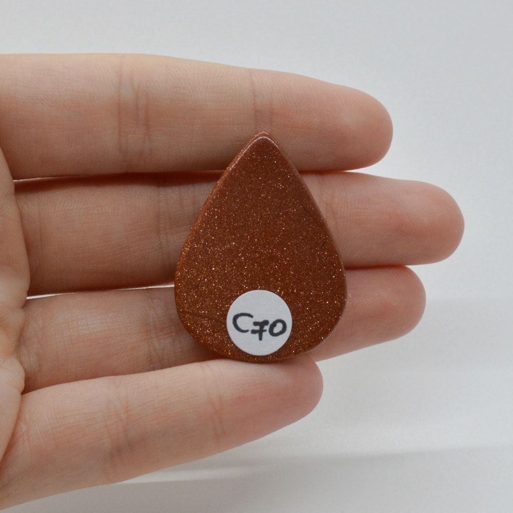 Cabochon goldstone maro 36x26x5mm c70 - 1 | YEO