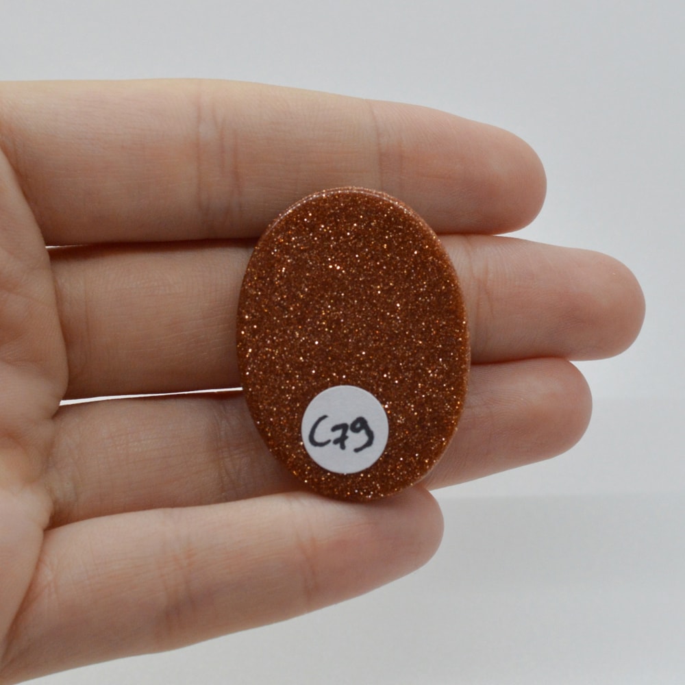 Cabochon goldstone maro 36x27x5mm c79 - 1 | YEO