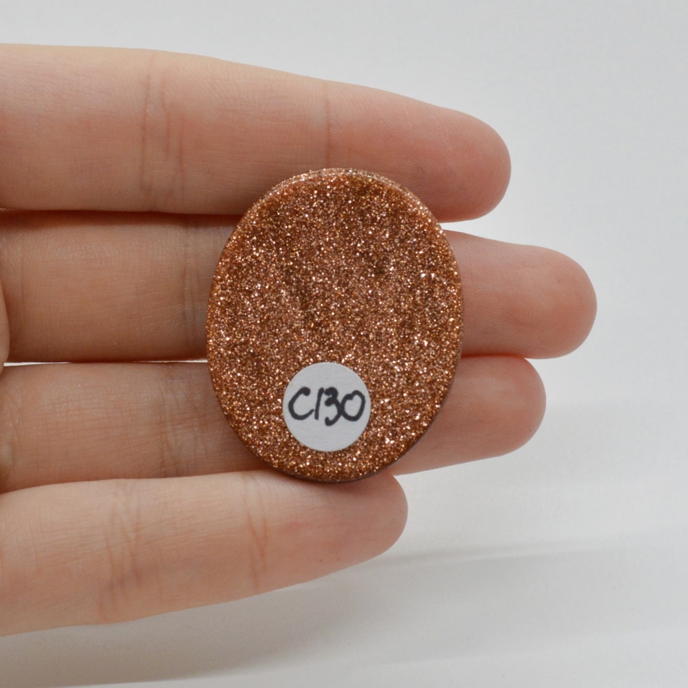 Cabochon goldstone maro 36x29x6mm c130 - 1 | YEO