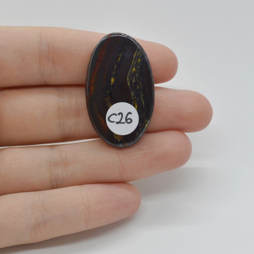 Cabochon iron tiger 35x21x4mm c26 - 1 | YEO