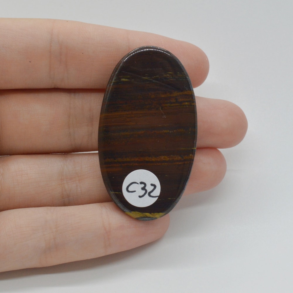 Cabochon iron tiger 46x26x5mm c32 - 1 | YEO