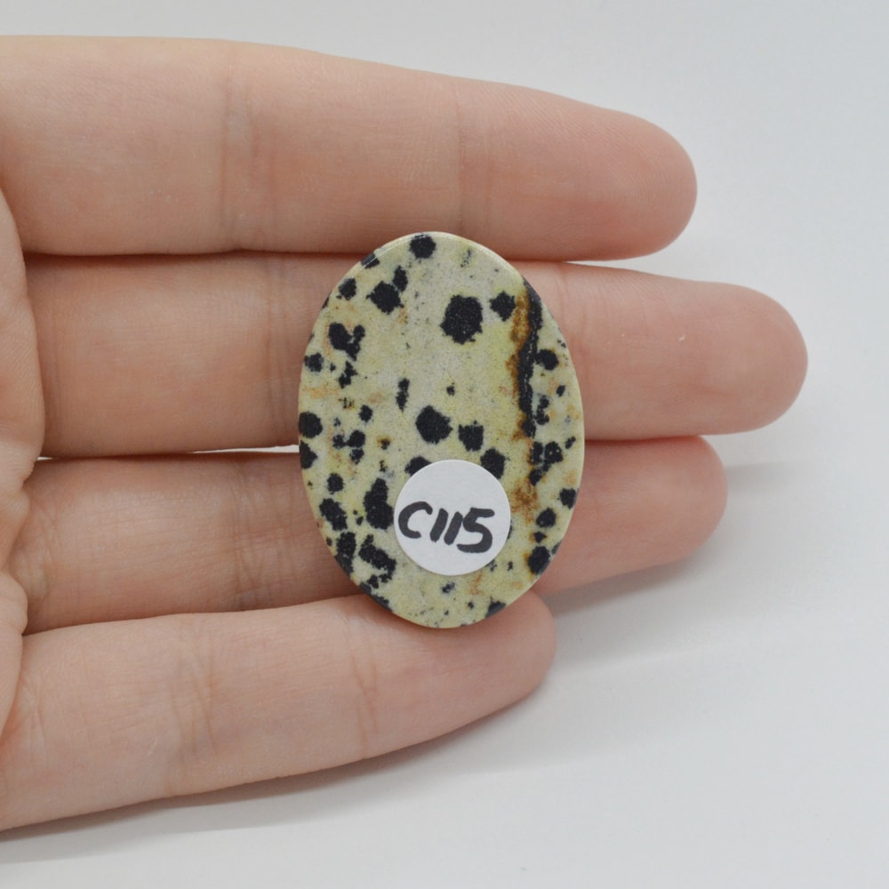 Cabochon jasp dalmatian 34x25x5mm c115 - 1 | YEO