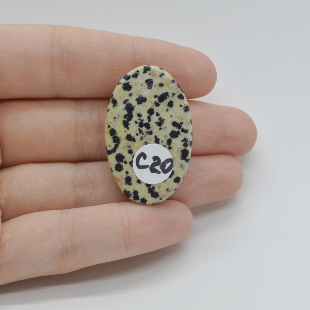 Cabochon jasp dalmatian 35x22x7mm c20 - 1 | YEO