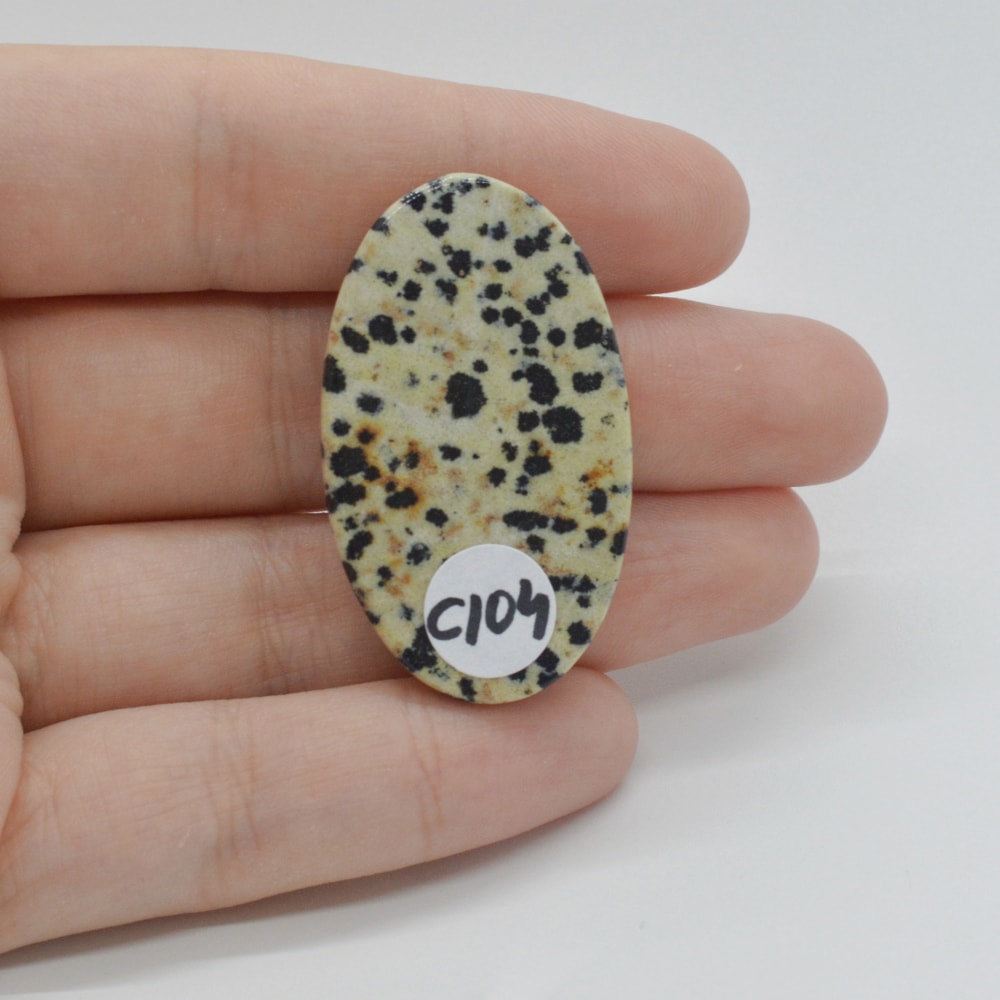 Cabochon jasp dalmatian 40x23x6mm c104 - 1 | YEO