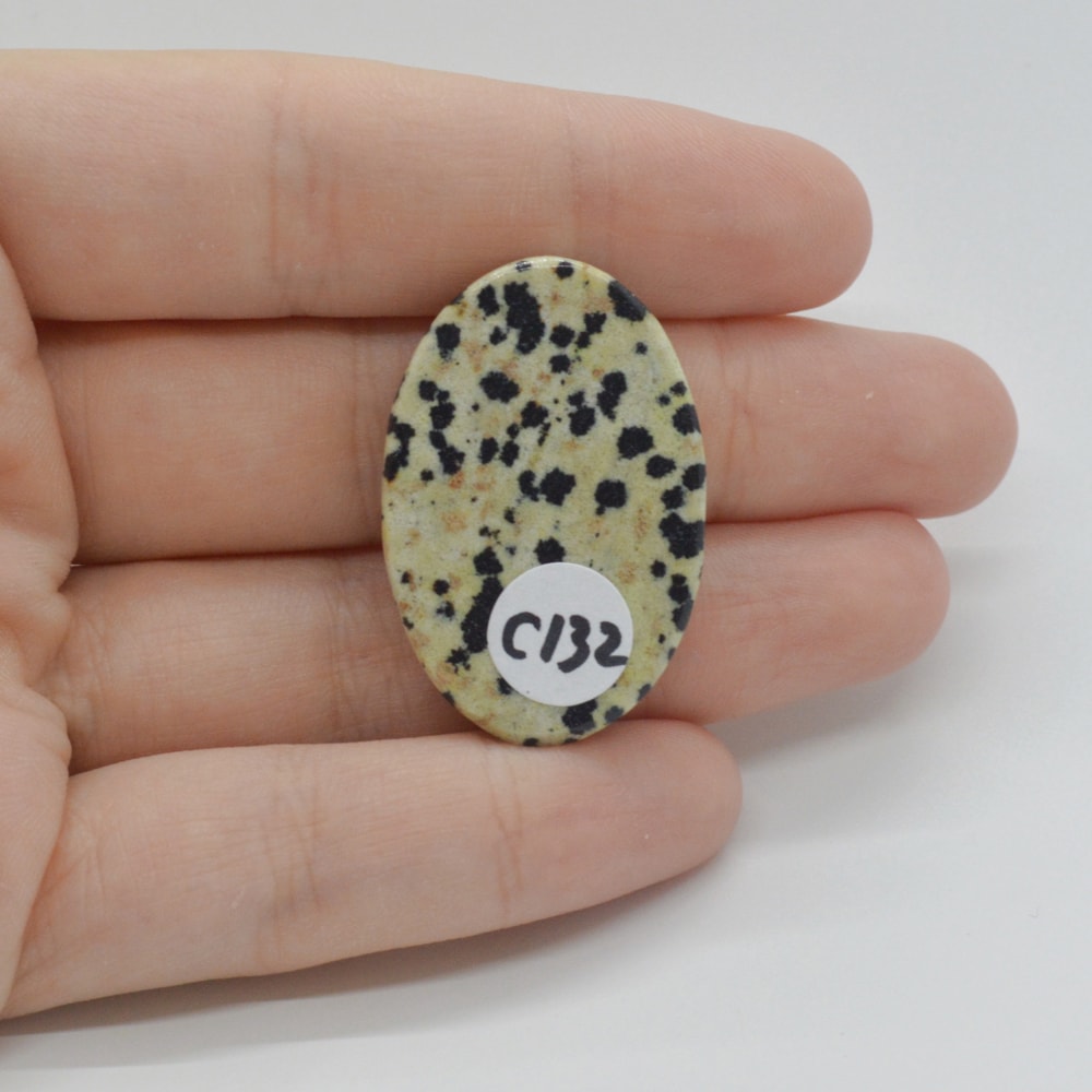 Cabochon jasp dalmatian 34x23x7mm c132 - 1 | YEO