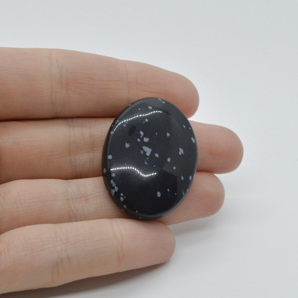 Cabochon obsidian fulg de nea 34x25x6mm c75