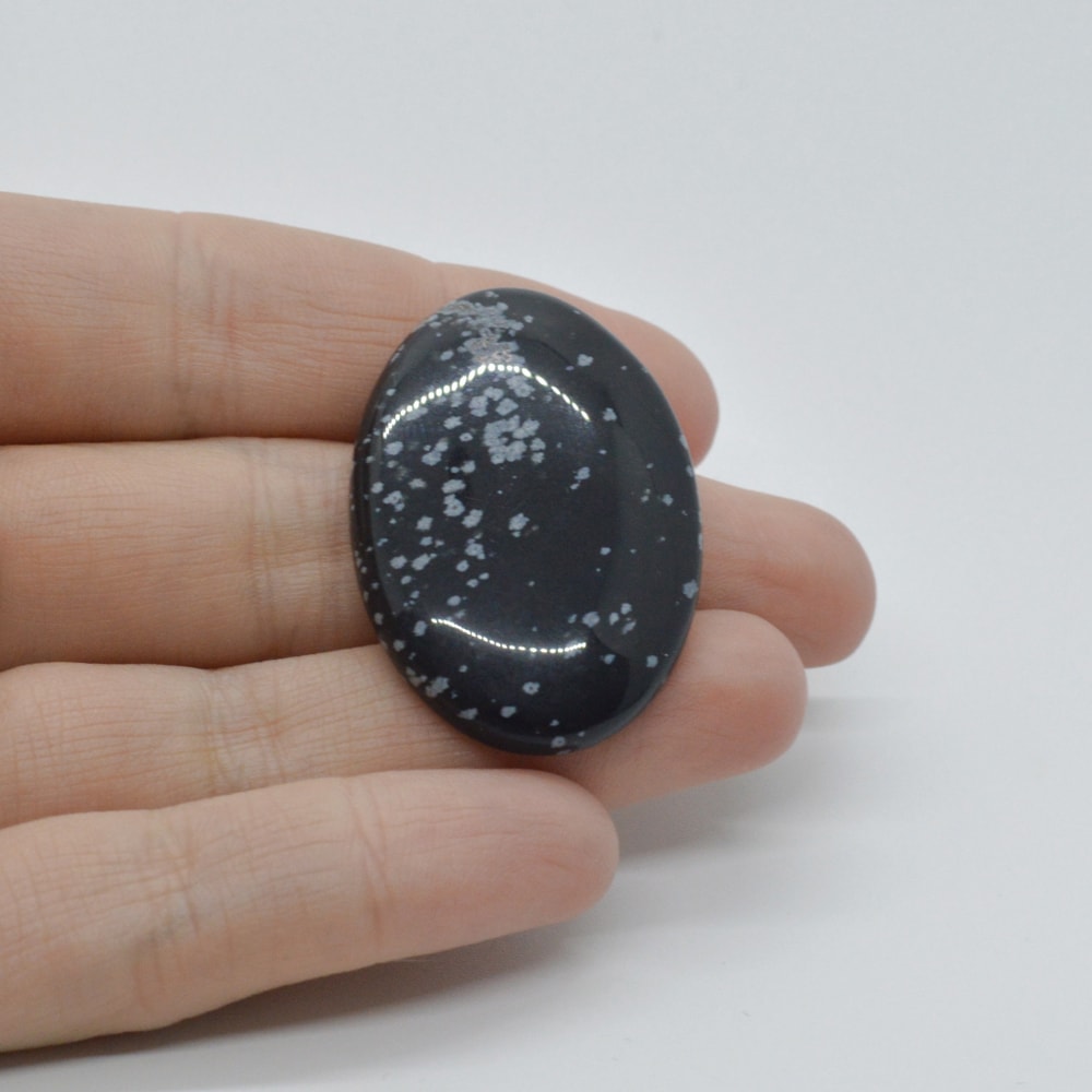 Cabochon obsidian fulg de nea 38x26x7mm c65