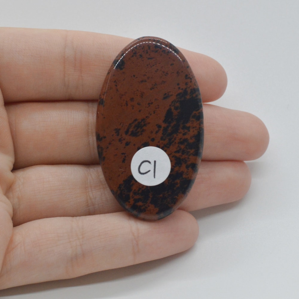 Cabochon obsidian mahon 47x27x8mm c1 - 1 | YEO