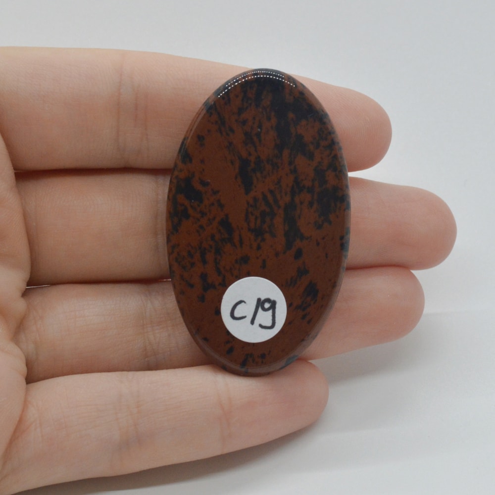 Cabochon obsidian mahon 47x28x7mm c19 - 1 | YEO