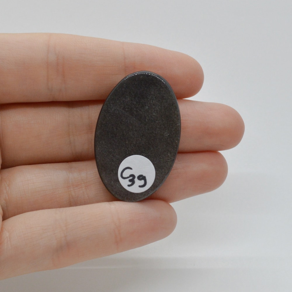 Cabochon obsidian silver 36x23x5mm c39 - 1 | YEO