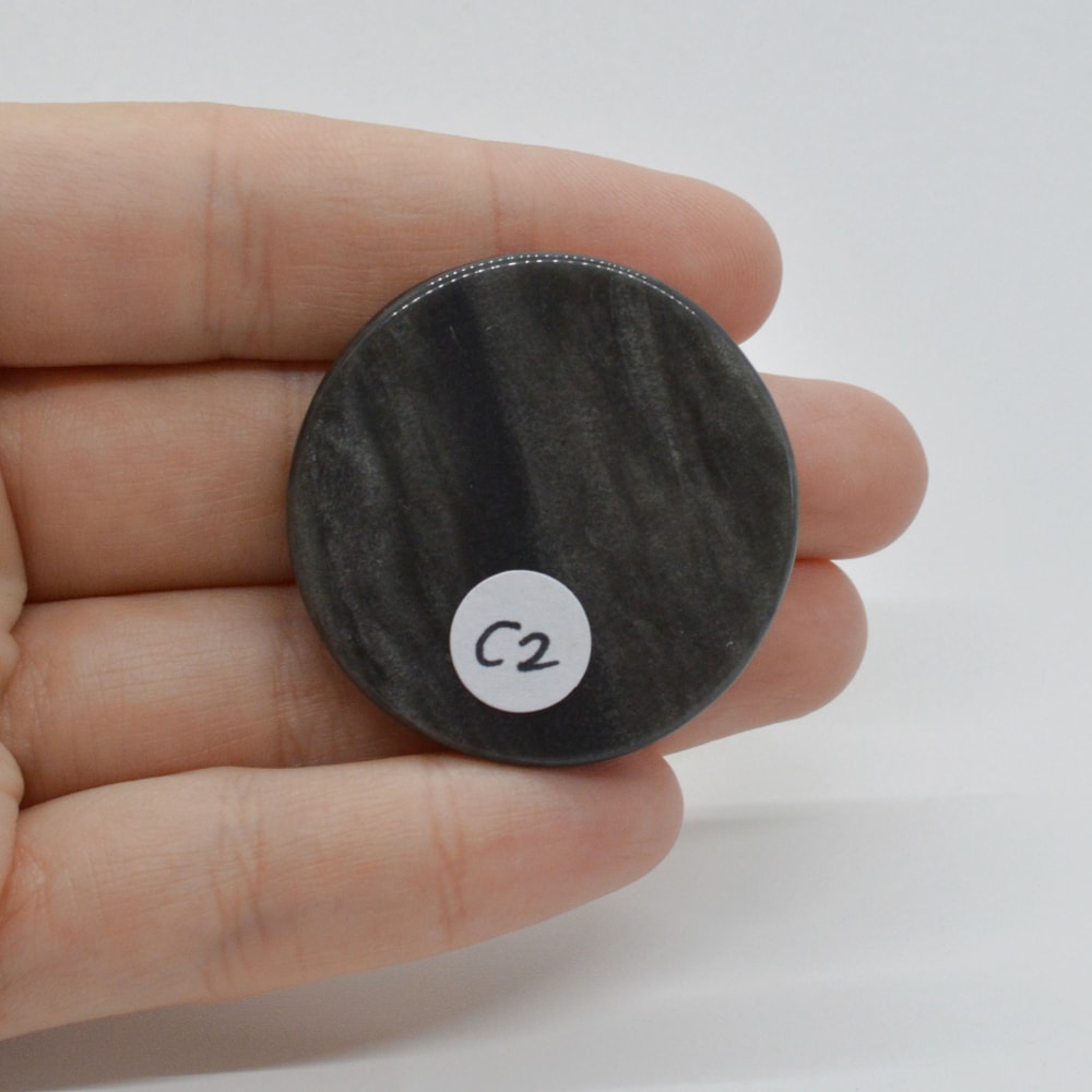 Cabochon obsidian silver 36x36x6mm c2 - 1 | YEO