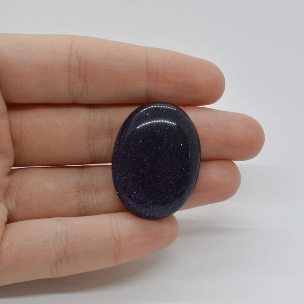 Cabochon goldstone albastru 32x24x6mm c75