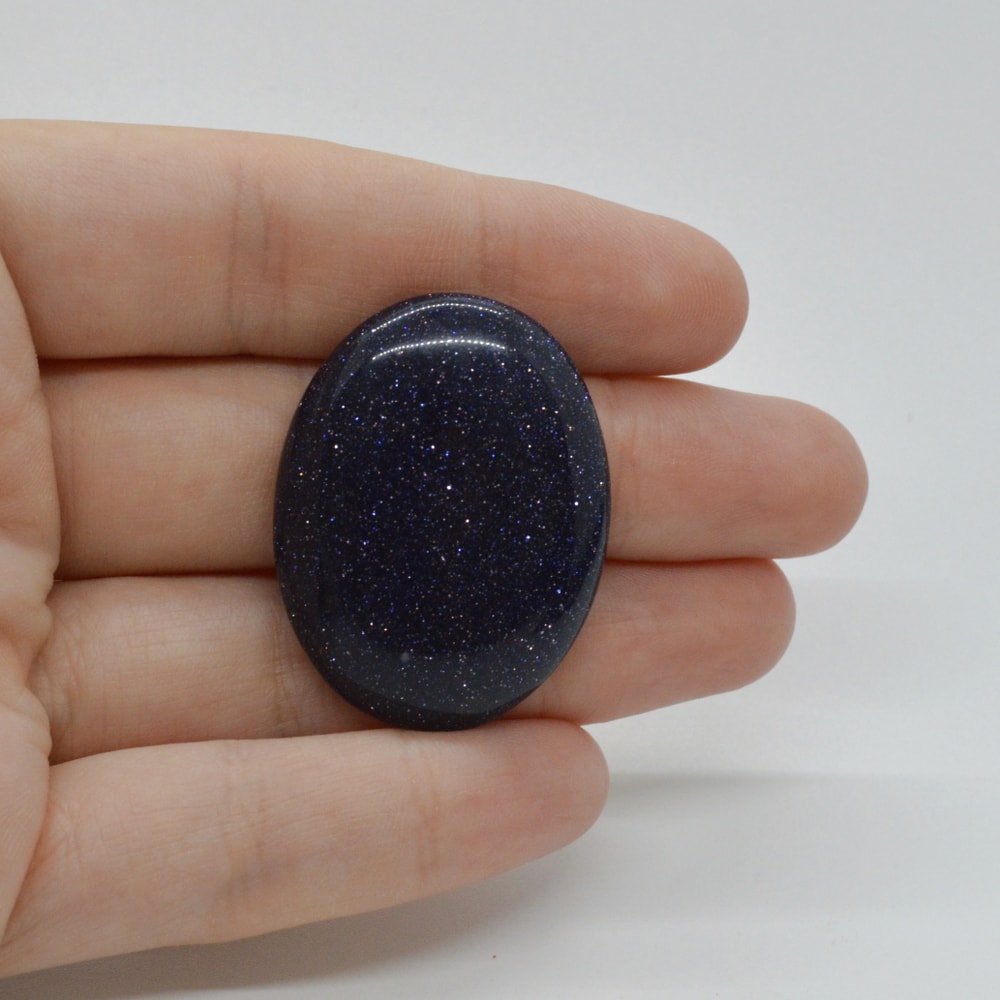 Cabochon goldstone albastru 36x27x6mm c35