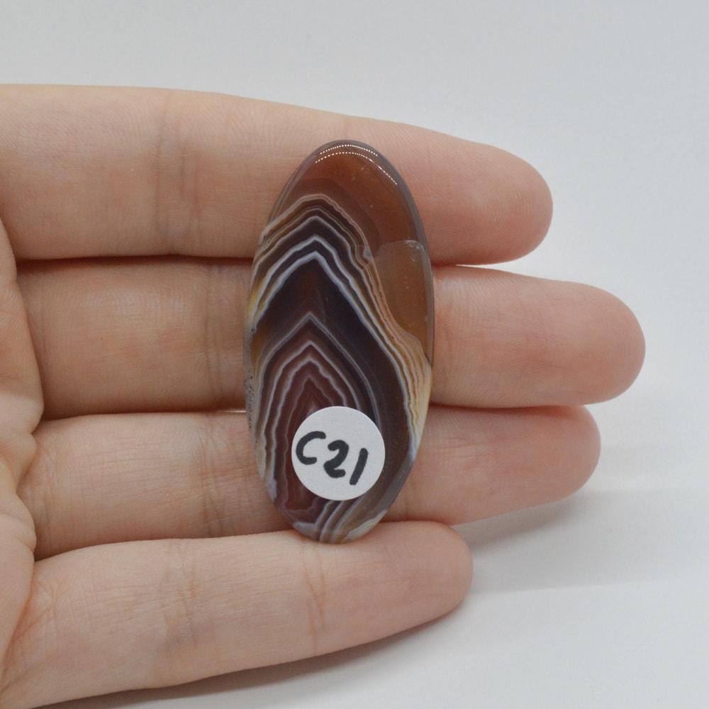 Cabochon agat botswana portocaliu 43x21x6mm c21 - 1 | YEO