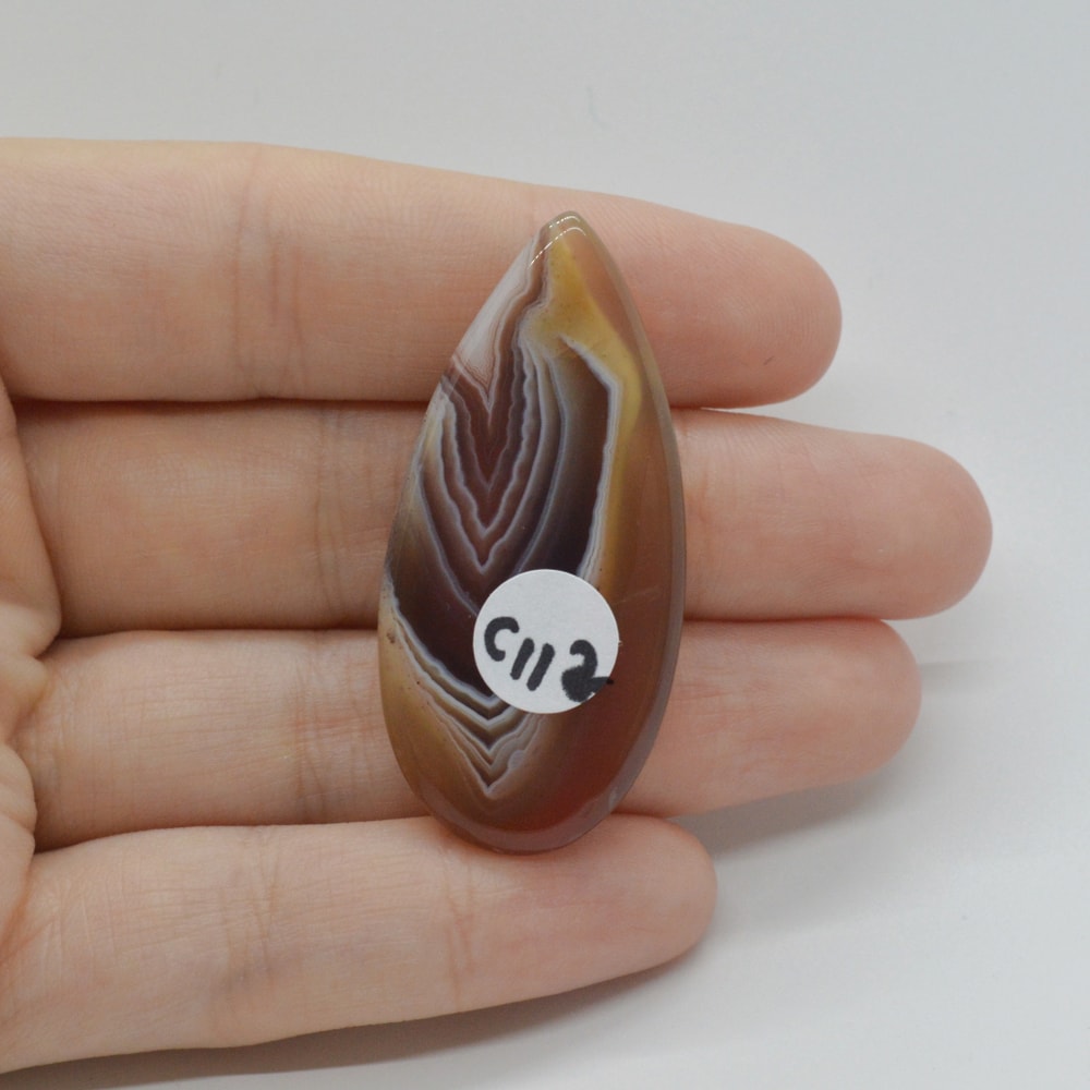 Cabochon agat botswana portocaliu 45x21x6mm c112 - 1 | YEO