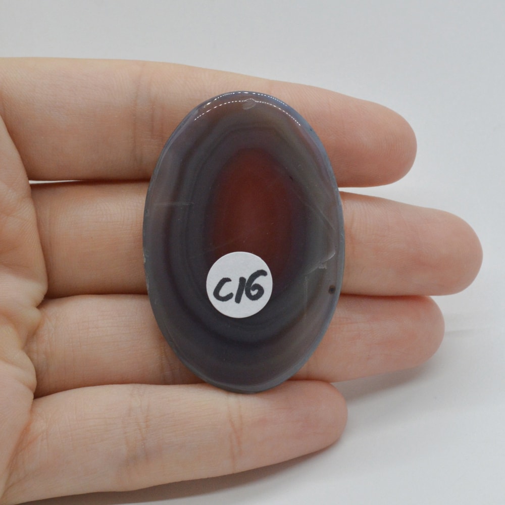 Cabochon agat botswana portocaliu 46x30x5mm c16 - 1 | YEO