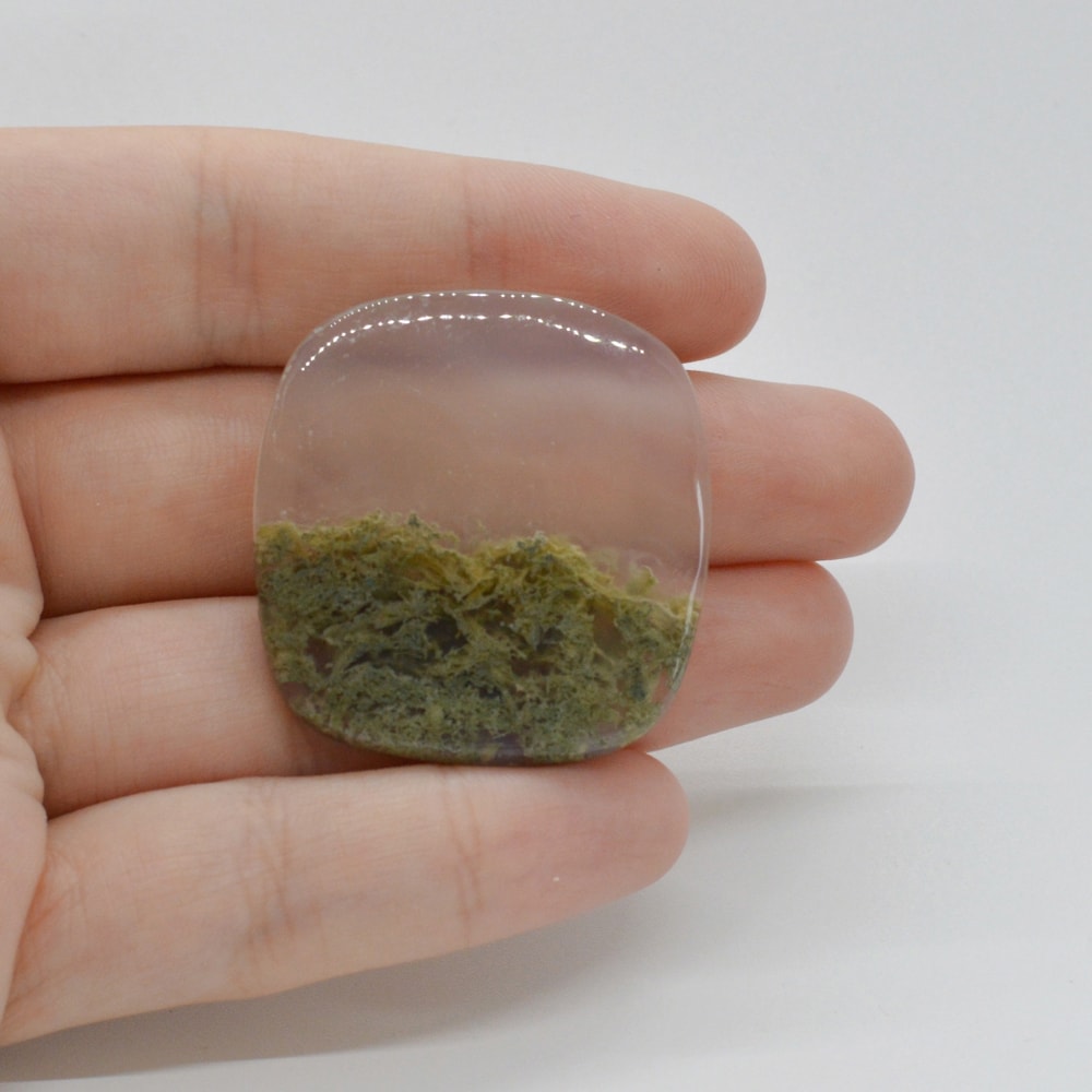 Cabochon agat moss indonezia 35x34x5mm c52