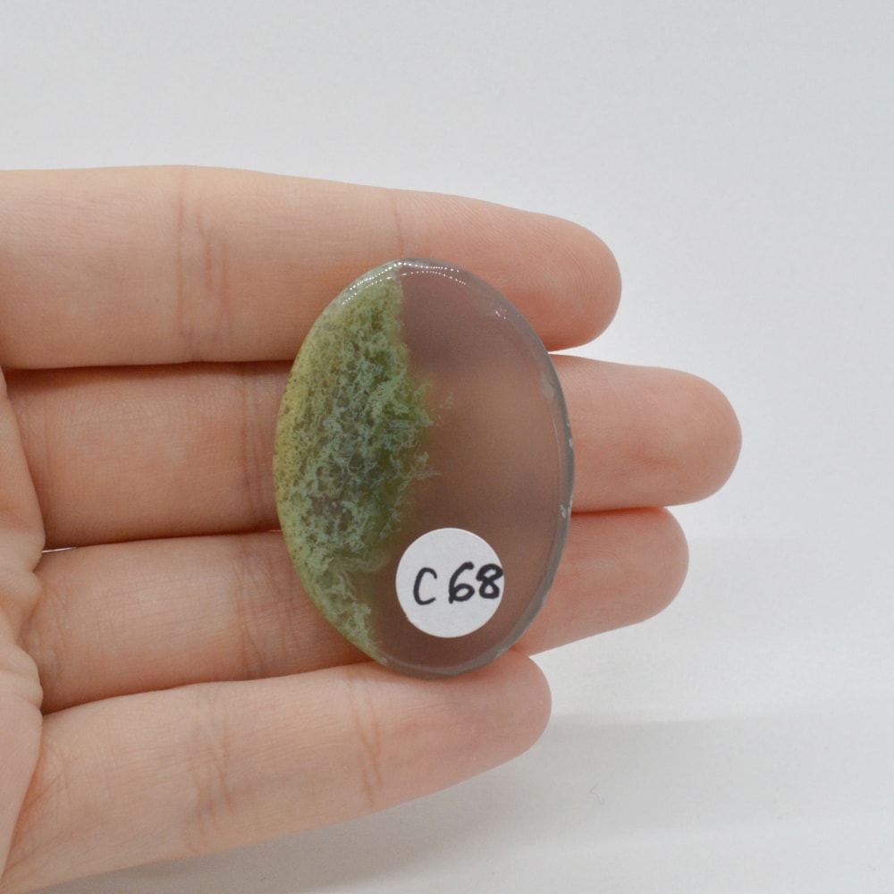 Cabochon agat moss indonezia 39x28x7mm c68 - 1 | YEO