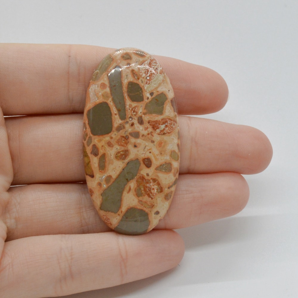 Cabochon jasp leopard 49x25x5mm c46