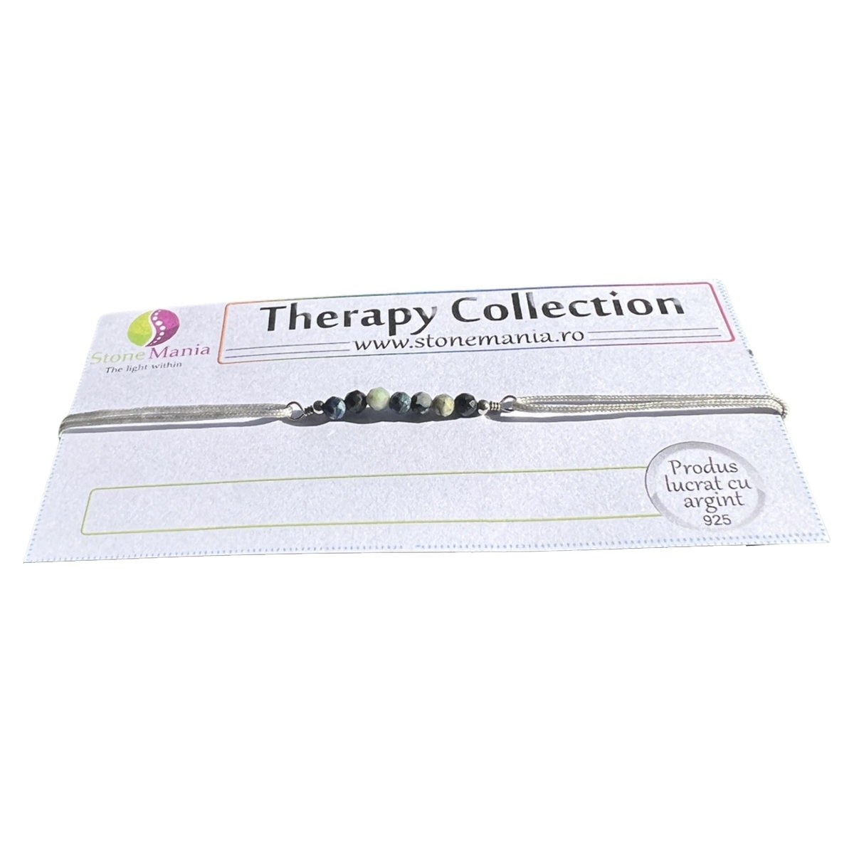 Bratara therapy crisocola sfere 2-3mm si argint 925