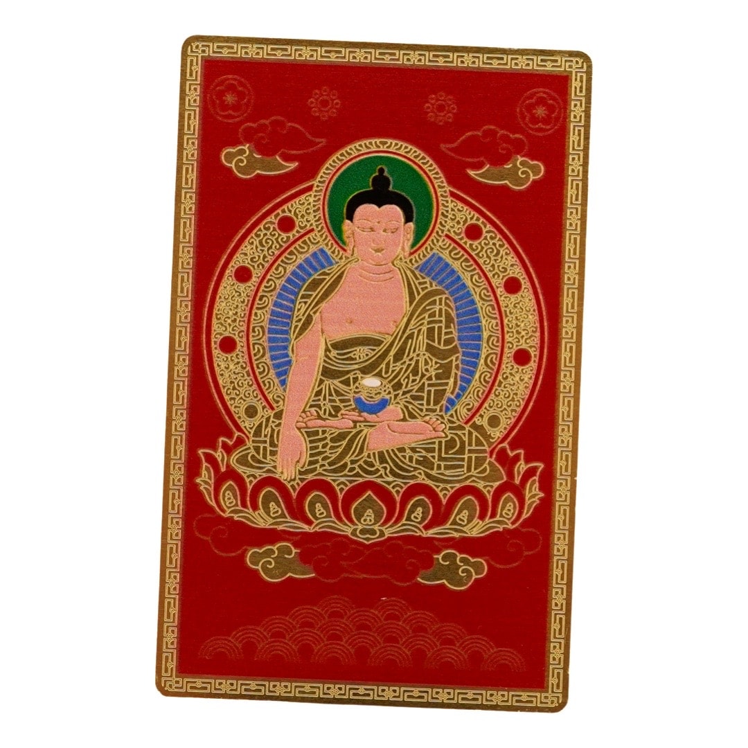 Card feng shui din metal amitabha buddha pentru depasirea obstacolelor