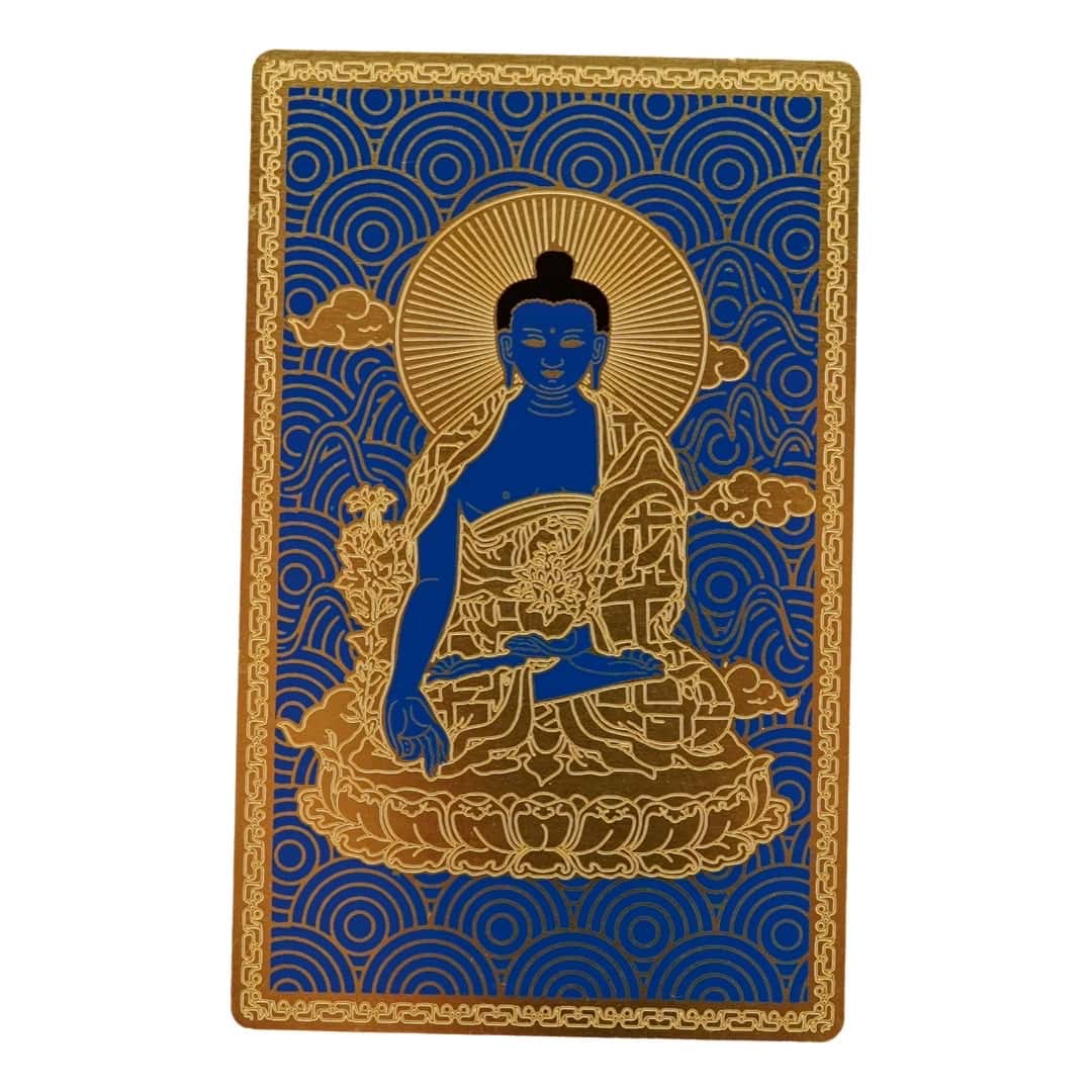 Card feng shui din metal buddha medicine pentru sanatate