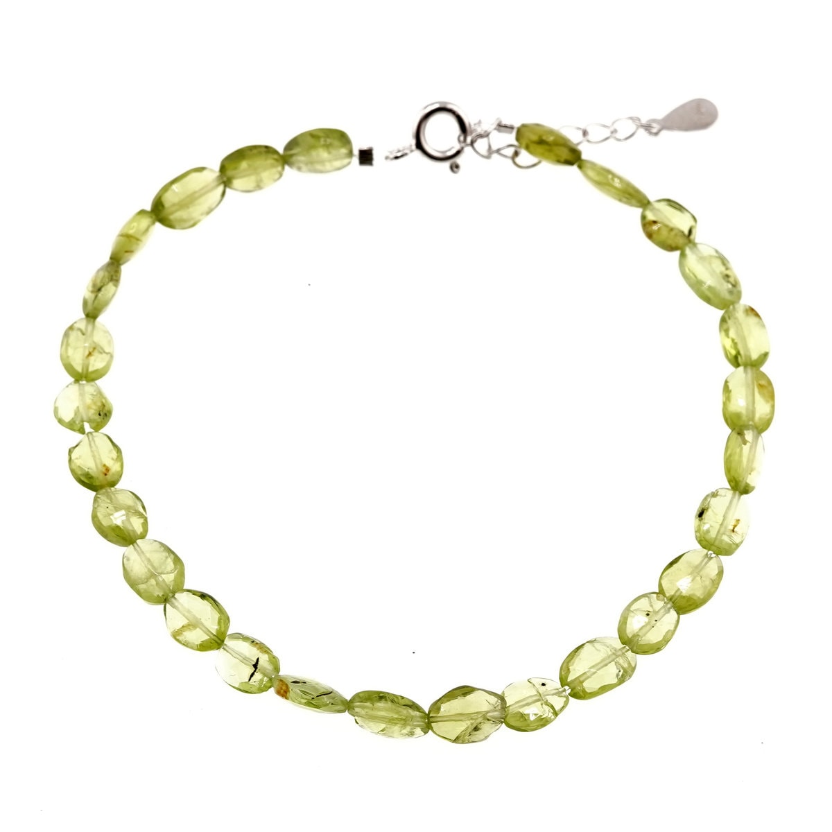 Bratara peridot oval fatetat 7x5mm si argint 925