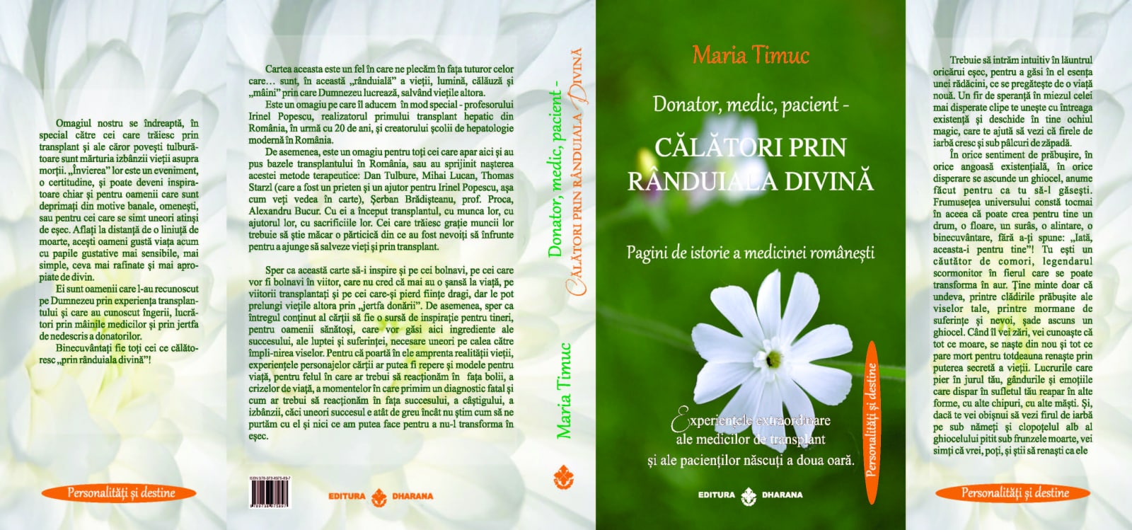 Donator medic pacient - calatori prin randuiala divina pagini de istorie a medicinei romanesti - maria timuc carte - 1 | YEO