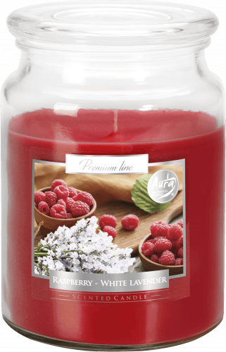 Lumanare parfumata bispol borcan premium line - raspberry - white lavender